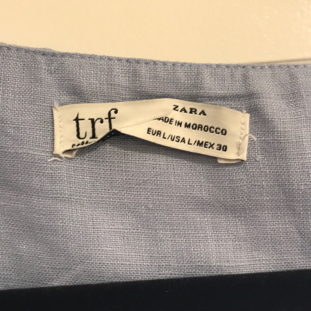 Zara linen puff sleeve blouse large - Picture 4 of 5